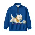 thumbnail image 5 of Xoenoiee West Highland White Terrier Soccer Print Girls Half Zip Sweatshirt Fleece Quarter Zip Pullover Sweatshirts Stand Collar Fall Clothes for Teen Girl, Size 11-12 Years, 5 of 7