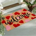 thumbnail image 4 of Valentine Imitation Coconut Fiber Doormat Red Pink Love Heart Welcome Floor Mat Non-Slip Entrance Door Rugs for Indoor Outdoor Home Bathroom Decor 16*24in A, 4 of 6
