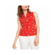 Anne Klein Women's Triple Pleat Top Red Size X-Small