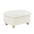 thumbnail image 7 of 36" Small Chaise Lounge Indoor, Modern Corduroy Sleeper Chair with Ottoman and Armrests, Single Sofa Chair with Thick Cushion for Living Room, Beige, 7 of 7