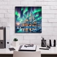 thumbnail image 5 of Epic Graffiti 'Magical Castle Under Northern Lights' by Rey Klimt Canvas Wall Art, 18" x 18", 5 of 8