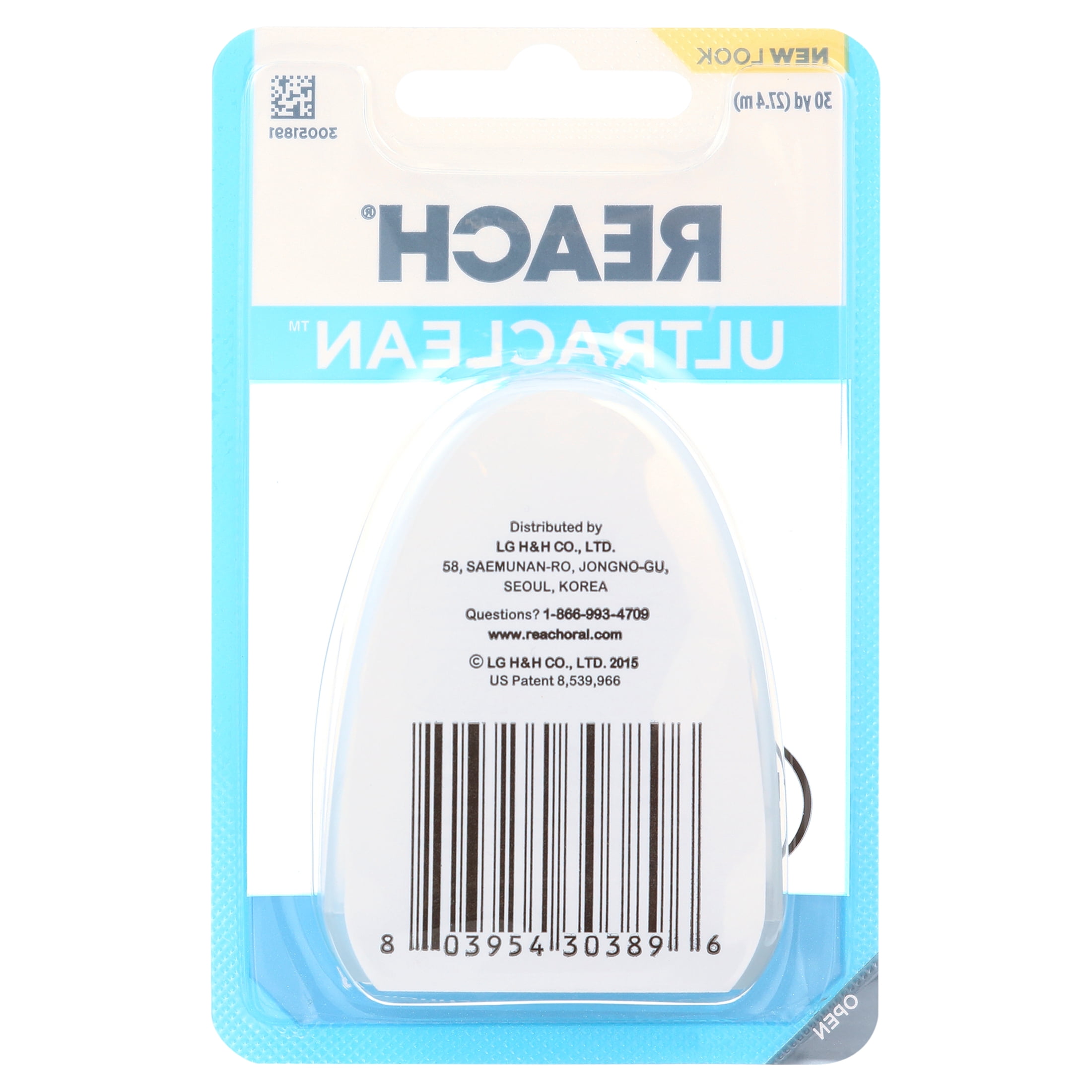 REACH Ultraclean Dental Floss, Mint, Plaque Remover for Teeth, Shred Resistant, Waxed, Easy on Gums & Teeth, Mint, Oral Care, Free, for Adults & Kids, 6 Pack, 30 yd