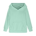 thumbnail image 3 of Girl's Fleece Hoodie Soft Sweatshirt Plain Hoody Kids Cute Pullovers Top Winter Clothes Fluffy Fuzzy Hooded Sweatshirts Winter Warm Fleece Pullover Tops with Pocket, 3 of 6