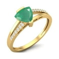 thumbnail image 2 of Mooneye 0.98 Cts Trillion Emerald 925 Sterling Silver Gold Vermeil Split Shank Engagement Women Ring, 2 of 3