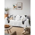 thumbnail image 6 of Horse Print Couch Cover for 2 Cushion Sofa, Modern Watercolor Grey White Animals Washable Loveseat Sofa Covers Slipcover for Sectional Sofas L-Shaped, Couch Throw Cover 71"x118", 6 of 9