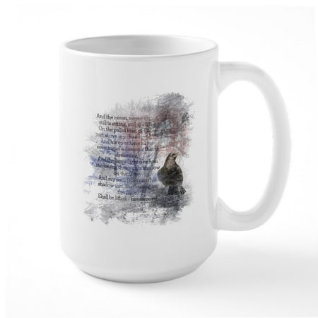 CafePress - Edgar Allan Poe The Raven Poem Mugs - 15 oz Ceramic Large White Novelty Mug