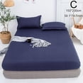 thumbnail image 1 of Drap-housse Couleur Unie Draps Lit Simple Double Grand Housse Taille Lit Y7T5, 1 of 9