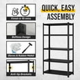 thumbnail image 4 of Ktaxon Heavy Duty Wire Shelving,  5-Shelf Adjustable Kitchen Garage Storage Rack, Industrial Metal Shelving Unit, 2500LBS Capacity for Pantry Basement, 39"W x 18"D x 72"H, Black, 4 of 10