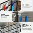 thumbnail image 4 of Outsunny Garden Tool Organizer with Hooks, Yard Tool Tower Rack, Black, 4 of 10