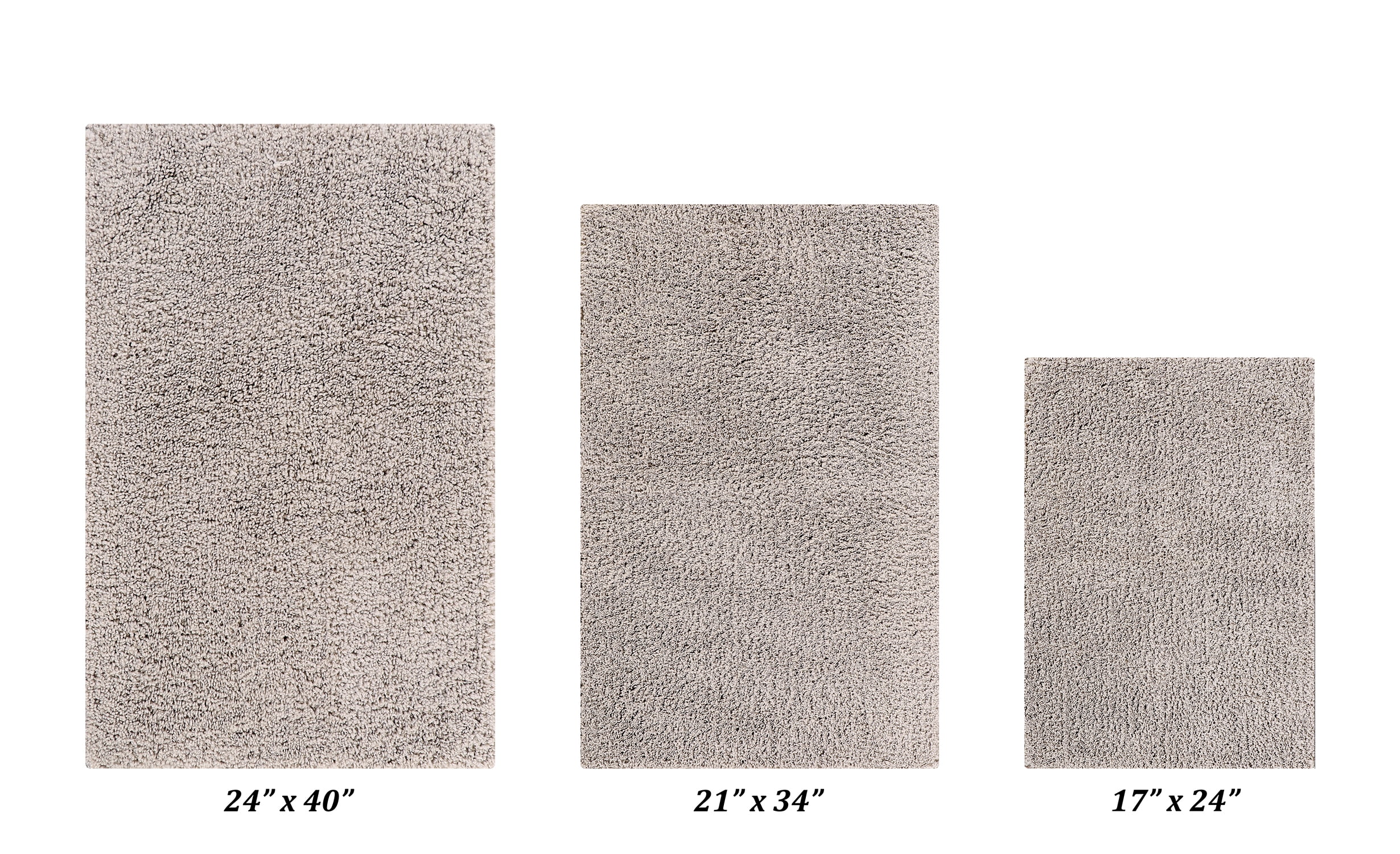 Better Trends 3 Piece Bathroom Rug Set 100% Polyester Bath Rug, Water Absorbent Non-Slip Bath Mat Machine Washable Micro Plush Collection - Beige
