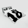 thumbnail image 3 of Ambesonne Cartoon Bedding Set 3 Pcs, Jersey Seem Bold 18, Twin XL, Black and White, 3 of 3