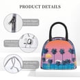 thumbnail image 4 of Haiem Beach with Palm Trees Printed Lunch Bag Women, Lunch Box Lunch Bag for Women, Small Leakproof Cute Lunch Tote Large Capacity Reusable Insulated Cooler Lunch Container, 4 of 6
