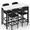 White+Black, variant on UHOMEPRO Bar Table Set for 4, Modern Counter Height Dining Set, Rectangle Dining Room Table with 4 PU Leather Chairs, Compact Kitchen Table Set for Home Breakfast Nook, Brown