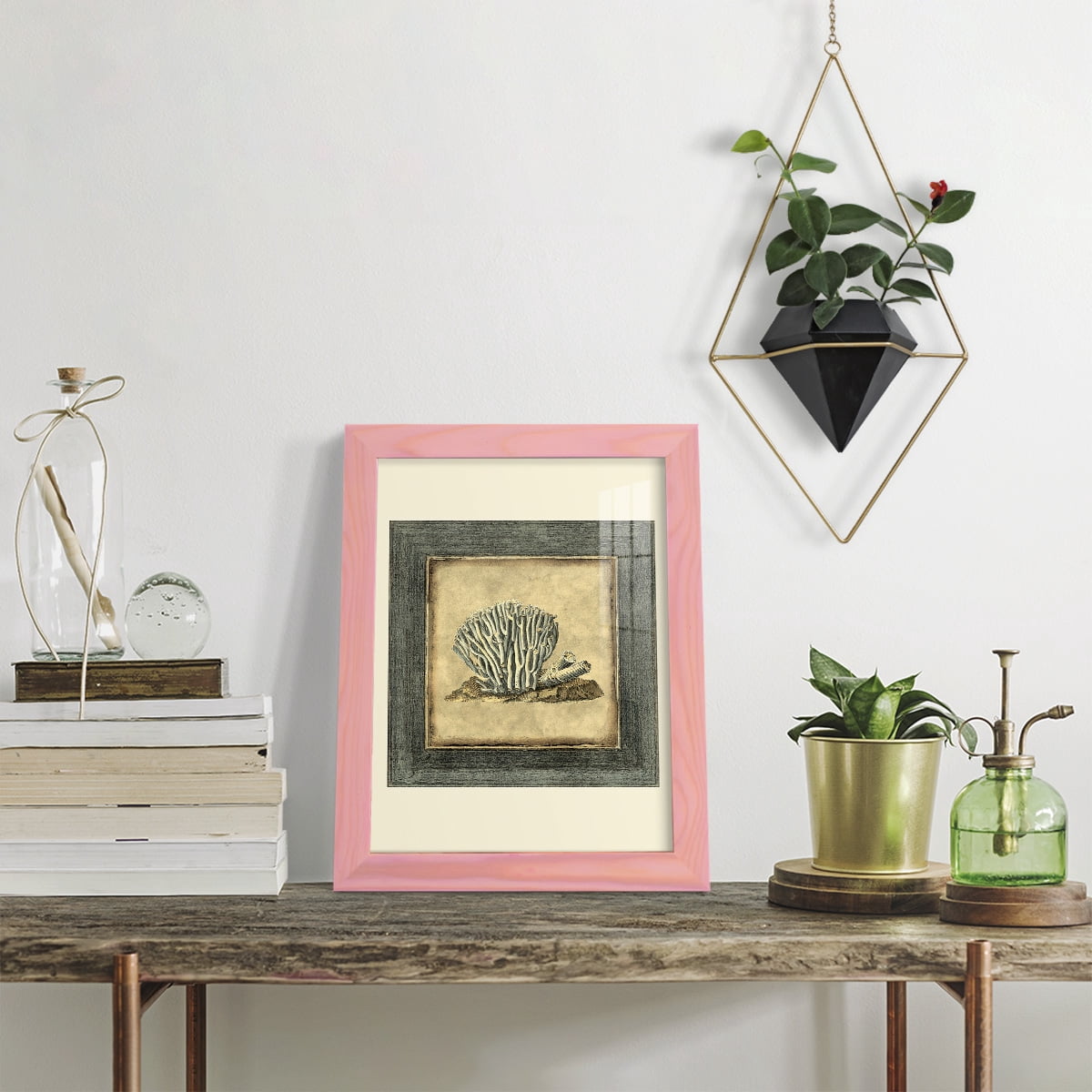 Mini Exotic Coral IX (U) - Framed Print w/glass - Sunset Pink