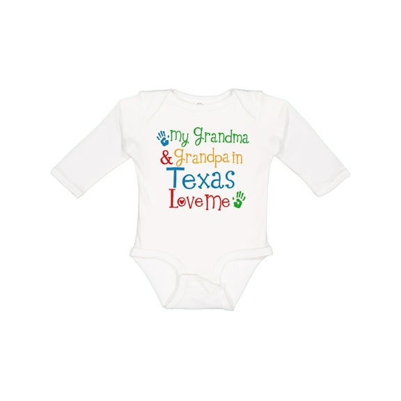 Inktastic Texas Grandma Loves Me Boys or Girls Long Sleeve Baby Bodysuit