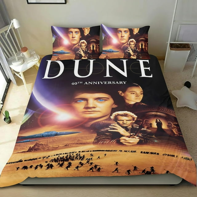 Duna Conjunto de sábanas temático, trío de piezas, cómodo y amigable con la piel, diseño único, regalo de decoración para el hogar para familiares, amigos y fans,135cm *200cm