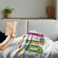 thumbnail image 3 of Olivia Soft Flannel Fleece Blanket, Colorful Balloons with Cartoon Style Composition Letter Cake Girl Name Illustration, Cozy Plush for Indoor and Outdoor Use, 50" x 60", Multicolor, by Ambesonne, 3 of 5