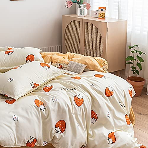 Strawberry Comforter Cover Set for Kids Girls Kawaii Room Decor