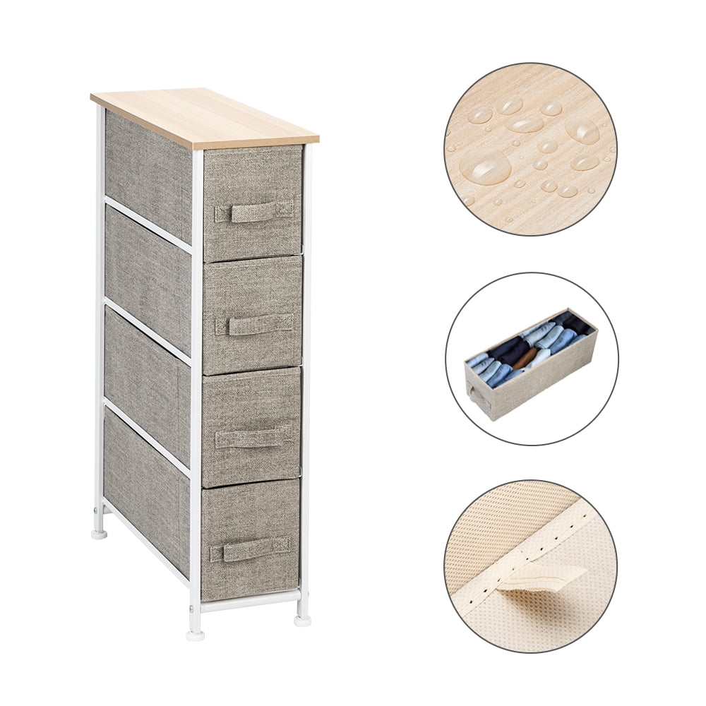 Kepooman Drawer Dresser, Dresser Drawer Organizer 4 Drawers, End Table Storage Cabinet, Easy Pull Fabric Bins, Wooden Side Table for Bedroom, Hallway, Entryway Furniture, Linen Kepooman Drawer Dresser, Dresser Drawer Organizer 4 Drawers, End Table Storage Cabinet, Easy Pull Fabric Bins, Wooden Side Table for Bedroom, Hallway, Entryway Furniture, Linen