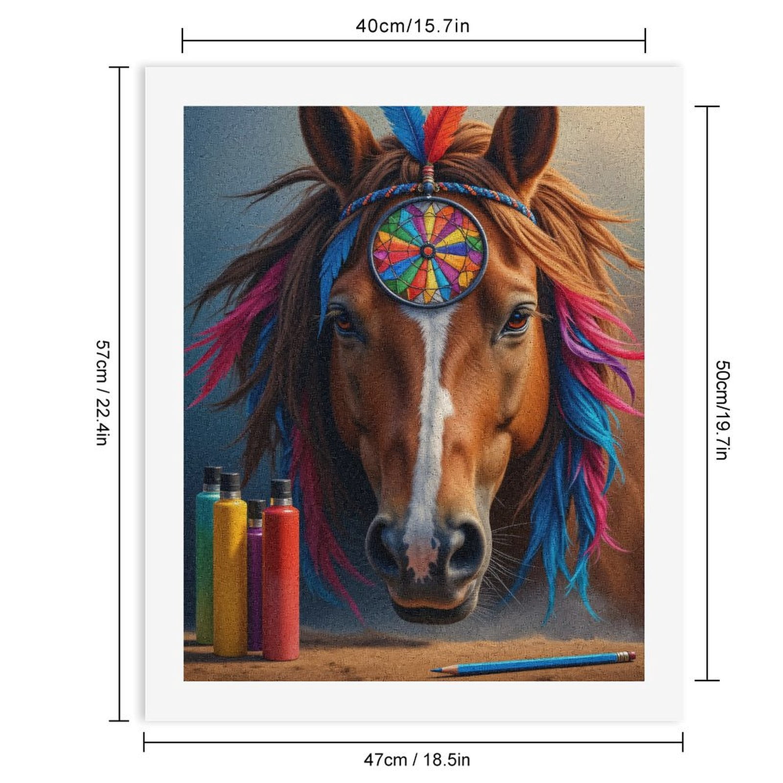 Paint By Numbers Kit for Adults Beginner - DIY Colorful Horse Dreamcatcher Art Canvas Painting Kits for Adults, Frameless Paint By Number for Adults for Home Wall Decor 16x20 Inch