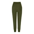 thumbnail image 5 of CFMDUC Womens Cotton Linen Jogger Pants Drawstring Elastic Waist Tapered Leg Trousers Casual Lightweight Pants with Pockets Army Green XXL, 5 of 7