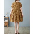 thumbnail image 4 of Women Short Sleeved Mini Dress with Pockets Printed Vintage A-Line Dress, 4 of 8