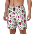 thumbnail image 2 of Uemuo Tulips Flowers Pattern Mens Swim Trunks Quick Dry Board Shorts with Mesh Lining, Stretch Beach Shorts Quick Dry No-Chafing Board Shorts-3X-Large, 2 of 9