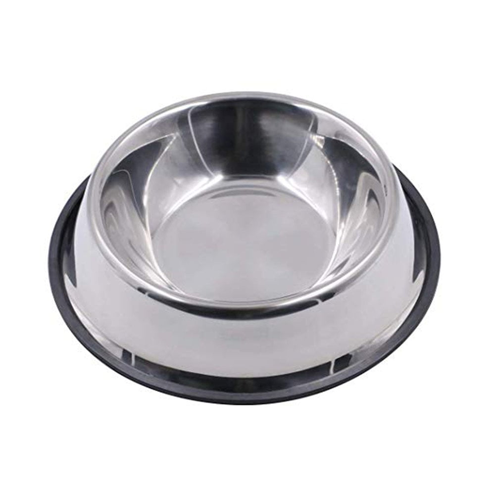 Stainless Steel Dog Bowl With Rubber Base For Small Medium Dogs Pets