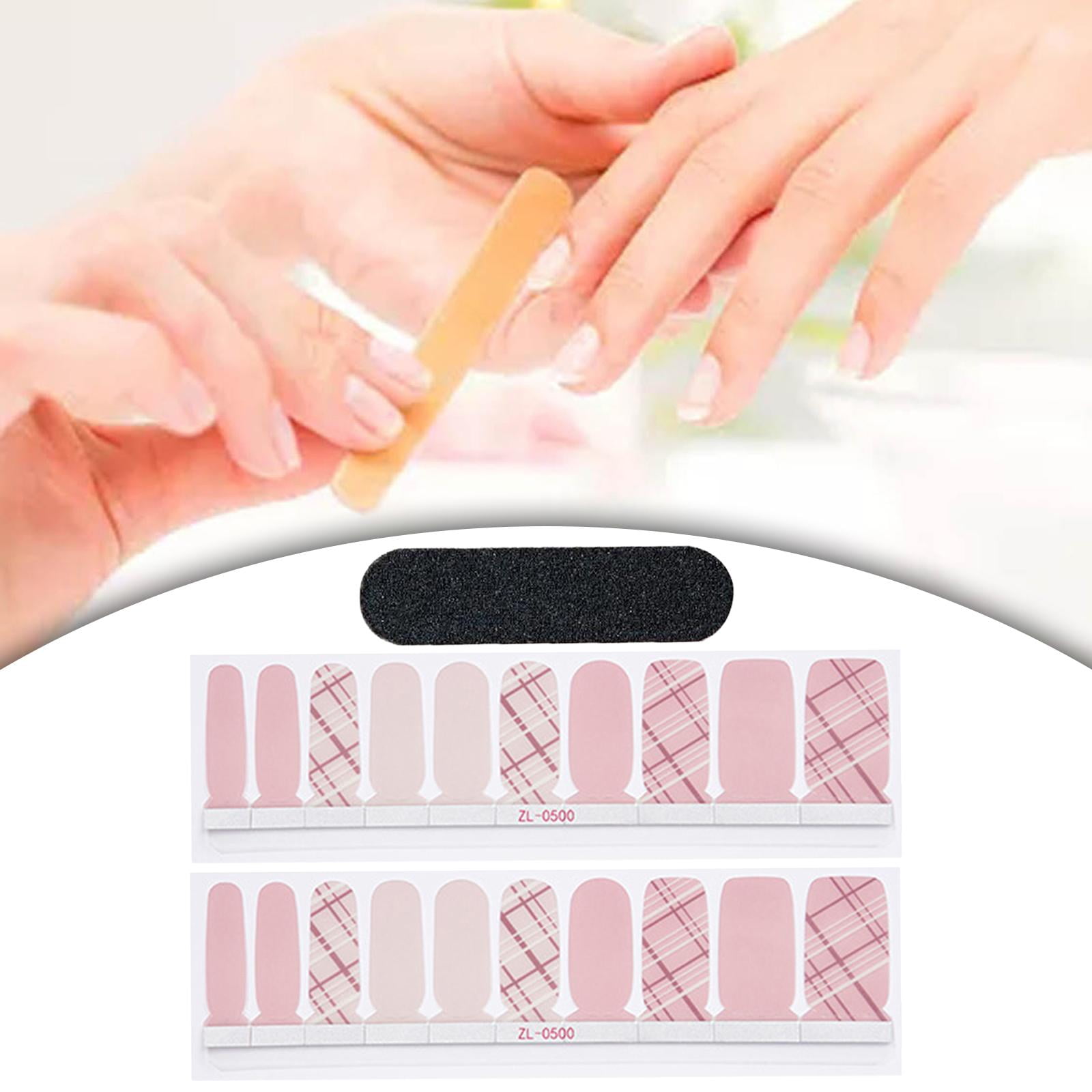 Serenable 5xSemi Cured Gel Nail Strips for Women Easy to Apply and Remove with Nail File