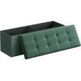 thumbnail image 1 of SONGMICS Banc Ottoman de Rangement Pliant 110 cm, Repose-Pieds Ottoman, Siège Rembourré, Coffre de Rangement, Charge 300 kg, pour Salon, Chambre, Entrée, Vert Rétro, 1 of 6