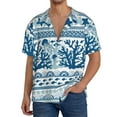 thumbnail image 3 of Naloa Sea Underwater Jellyfish Men's Loose Fit Cuban Collar Short-Sleeve Shirt with Button-down and Chest Pocket for Everyday Wear Outings - XX-Large, 3 of 7