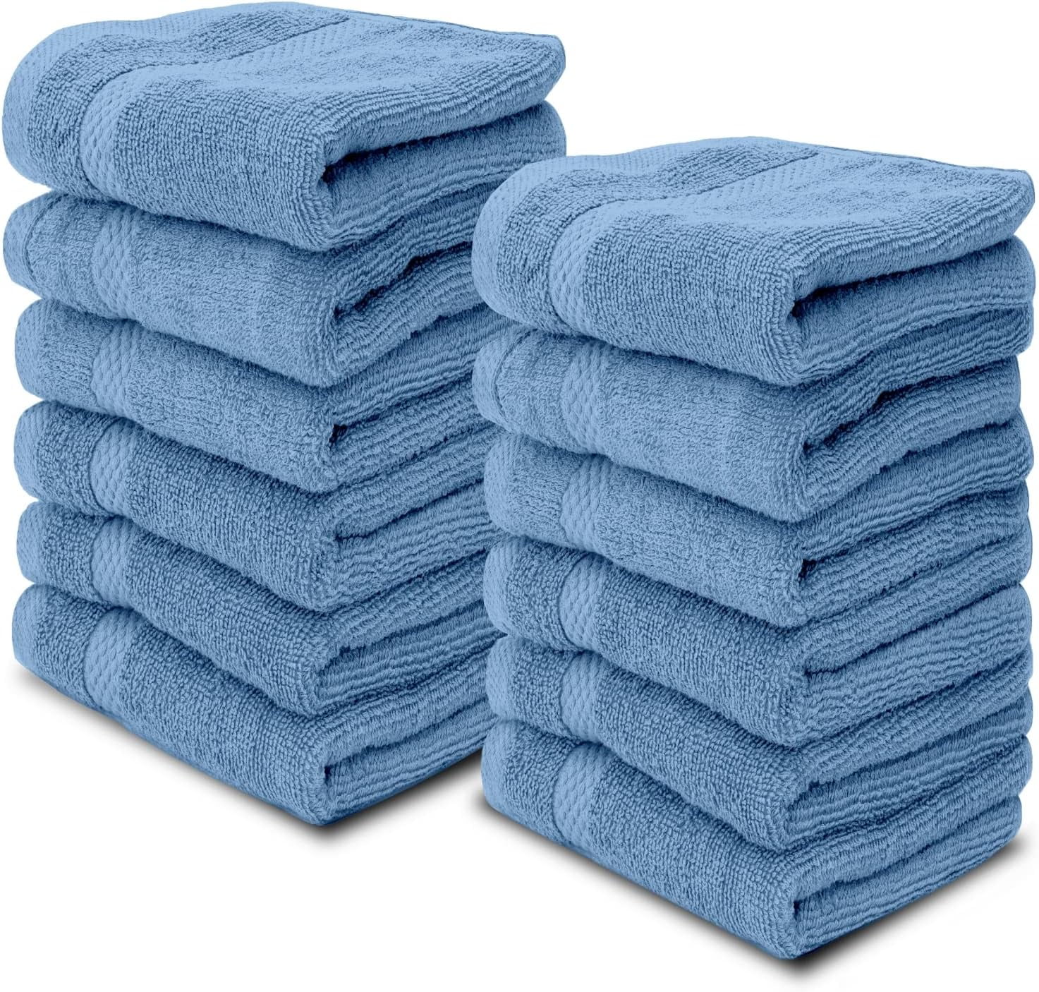 Luxury Cotton Washcloths 13x13 Inch 650 GSM Soft Absorbent Face Towels 12 Pack for Hotel Spa Bathroom Use Taupe