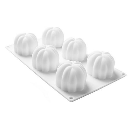 

DTOWER Cake Mold Pumpkin Shape 6 Grids Baking Mould Silicone Kitchen Mousse Maker Fondant Cake Decorating Tool for Halloween Party