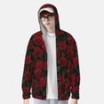thumbnail image 6 of Rocae Rose Print Breathable Sun Protection Hoodie Quick-Dry Lightweight Long Sleeve Hoodie Unisex Running Sports Shirt, 6 of 9