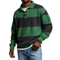 thumbnail image 2 of Mens Manga Larga Vintage de Moda Impresión Casual Color Sólido Botón Turndown Collar Camisa para el Verano Al Aire Libre, 2 of 5
