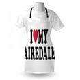 thumbnail image 4 of Airedale Apron, I Love My Terrier Heart Dog Lover Breeds Type Illustration, Unisex Kitchen Bib with Adjustable Neck for Cooking Gardening, Adult Size, Dark Pink Charcoal Grey, by Ambesonne, 4 of 4
