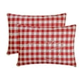 thumbnail image 4 of Christmas Checkered, Merry Lumbar Pillow Cover, 12" x 26" Red Cotton Pillowcase, Farmhouse Letters And Words Holiday Decor Oblong Pillow Cover For Sofa Couch, Living & Bed Room - Holiday Merry, 4 of 5