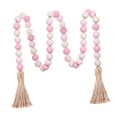 thumbnail image 1 of Cuentas de madera rústicas estilo campestre con borlas, estilo bohemio, de 40 pulgadas Rosa, 1 of 6