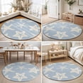 thumbnail image 4 of Round Area Rugs 6Ft, Blue Starfish Coastal Non-Slip Washable Circle Rugs Carpet, Nautical Summer Ocean Abstract Art Indoor Outdoor Rug Floor Mats Throw Runner for Bedroom Living Room Bathroom, 4 of 8
