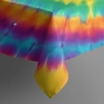 thumbnail image 4 of Rainbow Tie Dye Spiral Dot Pattern Rectangle Tablecloth 60"x102",Waterproof Polyester Rectangle Table Cloth, Wipeable Spillproof Polyester Tablecloth for Dining, Camping, Indoor and Outdoor, 4 of 6