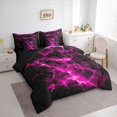 thumbnail image 2 of Homewish Pink Neon Lightning 7pcs Queen Bedding,Modern Abstract Bedding Comforter Set Queen,Black Reversible, 2 of 8