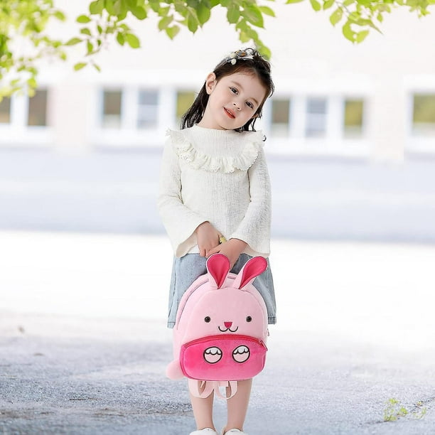 Mochila pequena de felpa de conejo para ninos nino y nina mochila ligera y linda de animales para bebe de guarderia mini mochila Kawaii para jardin de infantes nina y nino 1 2 3