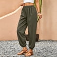 thumbnail image 6 of Dwellite Womens Balloon Pants Trendy Casual Elastic Waist Wide Leg Harem Pants Baggy Pleated Lantern Trousers Army Green S, 6 of 8