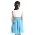thumbnail image 2 of Sinleey Kids  Flower Girls Wedding Chiffon Dress Pleated Sleeveless Birthday Pageant Formal Gown White&Sky Blue 14, 2 of 7