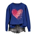 thumbnail image 3 of YueHuiYing Women's Oversized Hoodless Sweatshirt with Heart-Shaped Letter Print Crew Neck Long Sleeve Spring/Summer Valentine's Day Fashion Comfort Top, 3 of 9