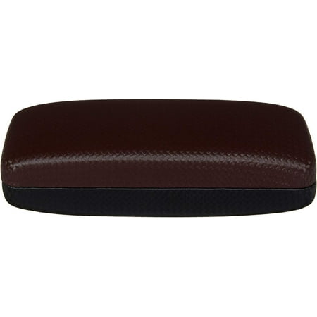 Glasses Case For Men & Women, Large Hard Shell Eyeglass Case, Diamond Weave, Brown/Black