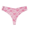 thumbnail image 2 of WULMLEO Valentines Seamless Thongs For Women G-String Ladies Thongs Comfortable No Show Sexy Stretch Soft Panties Pink S, 2 of 3