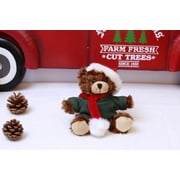 Made by Aliens Christmas Chocolate Bear 6" Stuffed Animal Custom Green Tee