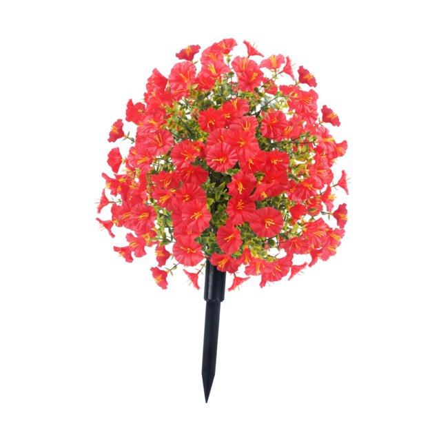 Estaca de flores artificiales de jardín, estaca decorativa, accesorios prácticos de jardín Regalo de decoración del césped para patio de patio trasero Rojo
