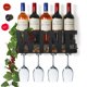 thumbnail image 2 of Pastilla de vino de metal montada en la pared Soduku 4 Soporte de vaso de vaso largo y vino de almacenamiento de corcho SODUKU Ver descripción, 2 of 2